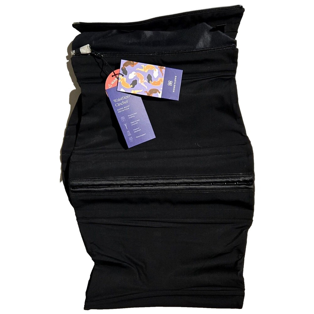 HoneyLove WaistHero Cincher 3X Black Adjustable Sculpting Includes Storage Bag